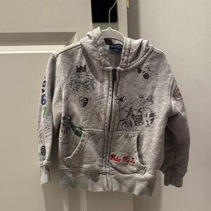 Polo Ralph Lauren Oxford Club Hoodie Sweatshirt Graffiti Size 2T